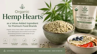 Semillas de cáñamo peladas ecológicas como ingrediente de valor añadido para marcas alimentarias premium – Guía B2B completa