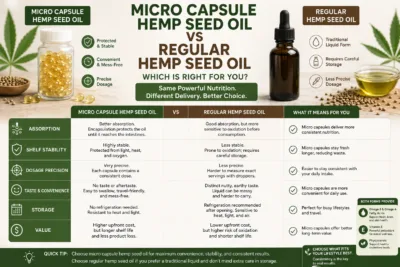 Microcápsula de aceite de semillas de cáñamo vs aceite normal: ¿cuál es mejor?