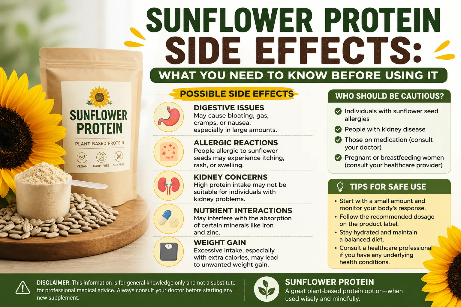 Efectos secundarios de la proteína de girasol: lo que debe saber antes de usarla 4 Sunflower Protein Side Effects What You Need to Know Before Using It